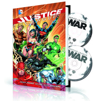 JUSTICE LEAGUE VOL 1 HC ORIGIN BOOK & DVD BLU RAY SET