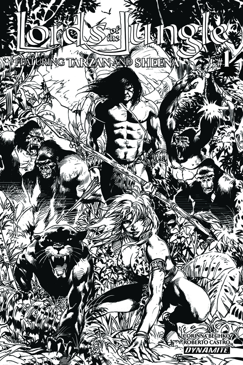 LORDS OF THE JUNGLE #1 (OF 6) CVR D 10 COPY CASTRO B&W INCV