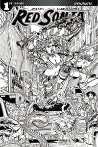 RED SONJA #1 CVR G 10 COPY BRADSHAW B&W INCV (NET)