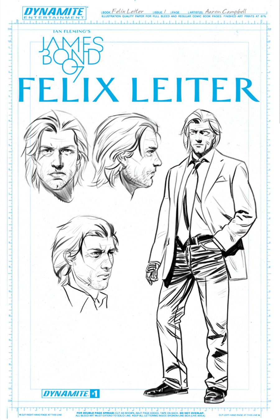 JAMES BOND FELIX LEITER #1 (OF 6) CAMPBELL ARTBOARD FOC INCV