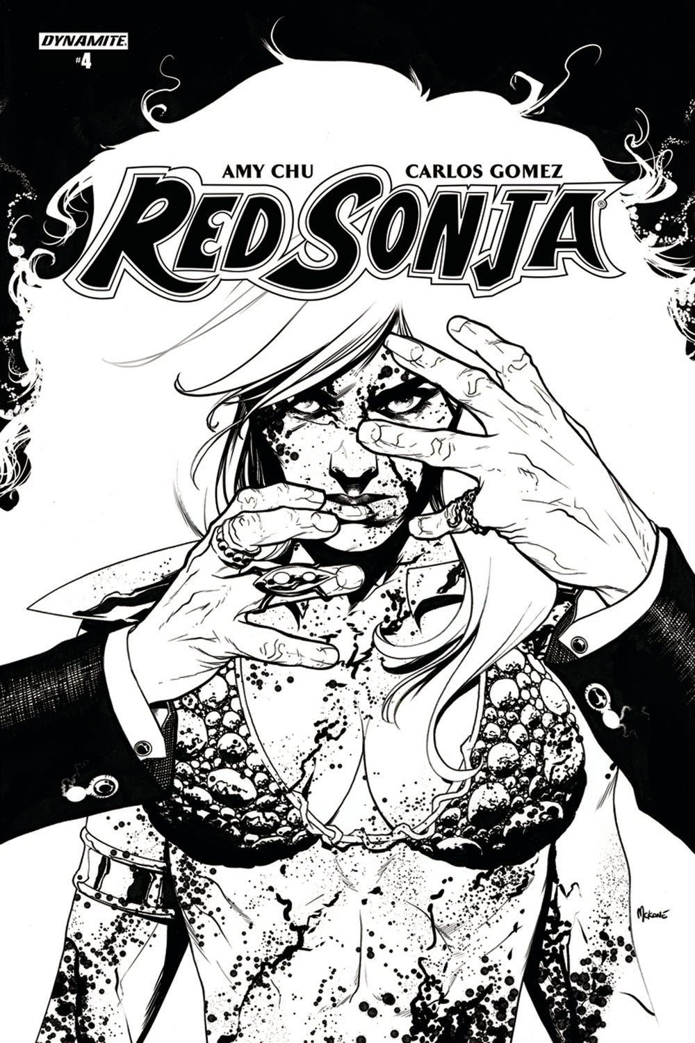 RED SONJA #4 CVR G 20 COPY MCKONE B&W INCV (NET)