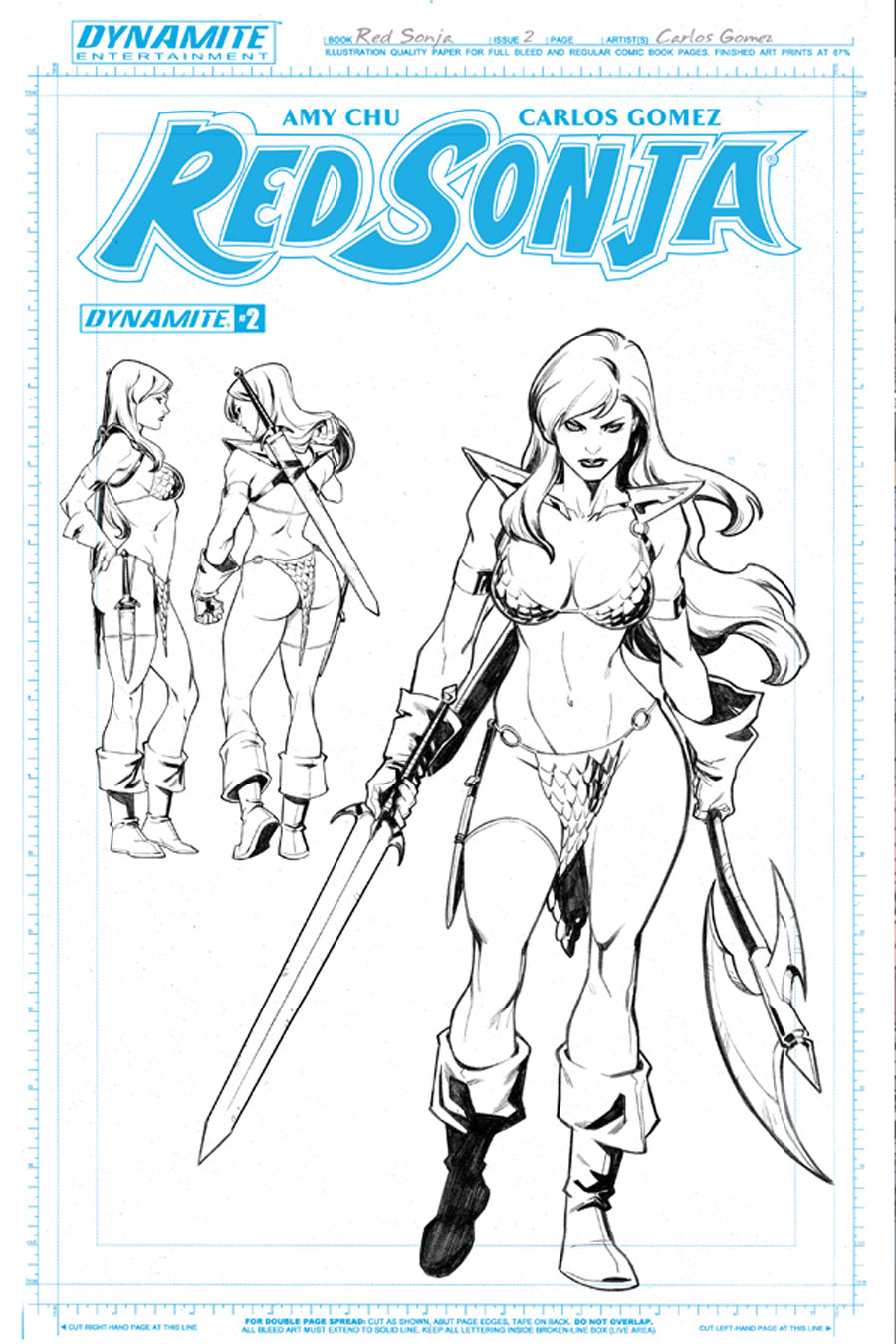 RED SONJA #2 UNIQUE ARTBOARD FOC INCV (NET)