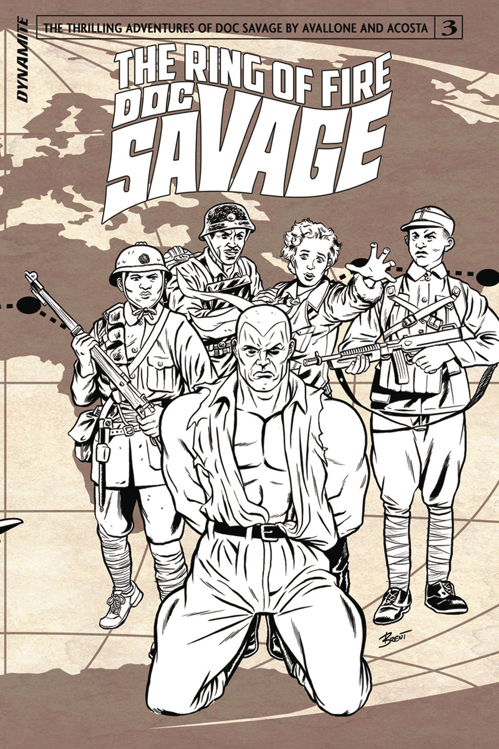 DOC SAVAGE RING OF FIRE #3 (OF 4) CVR C 10 COPY B&W INCV (NE