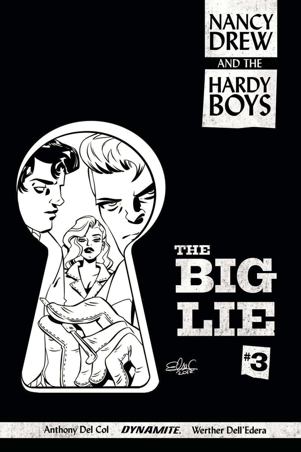 NANCY DREW HARDY BOYS #3 CVR C 10 COPY CHARRETIER B&W INCV