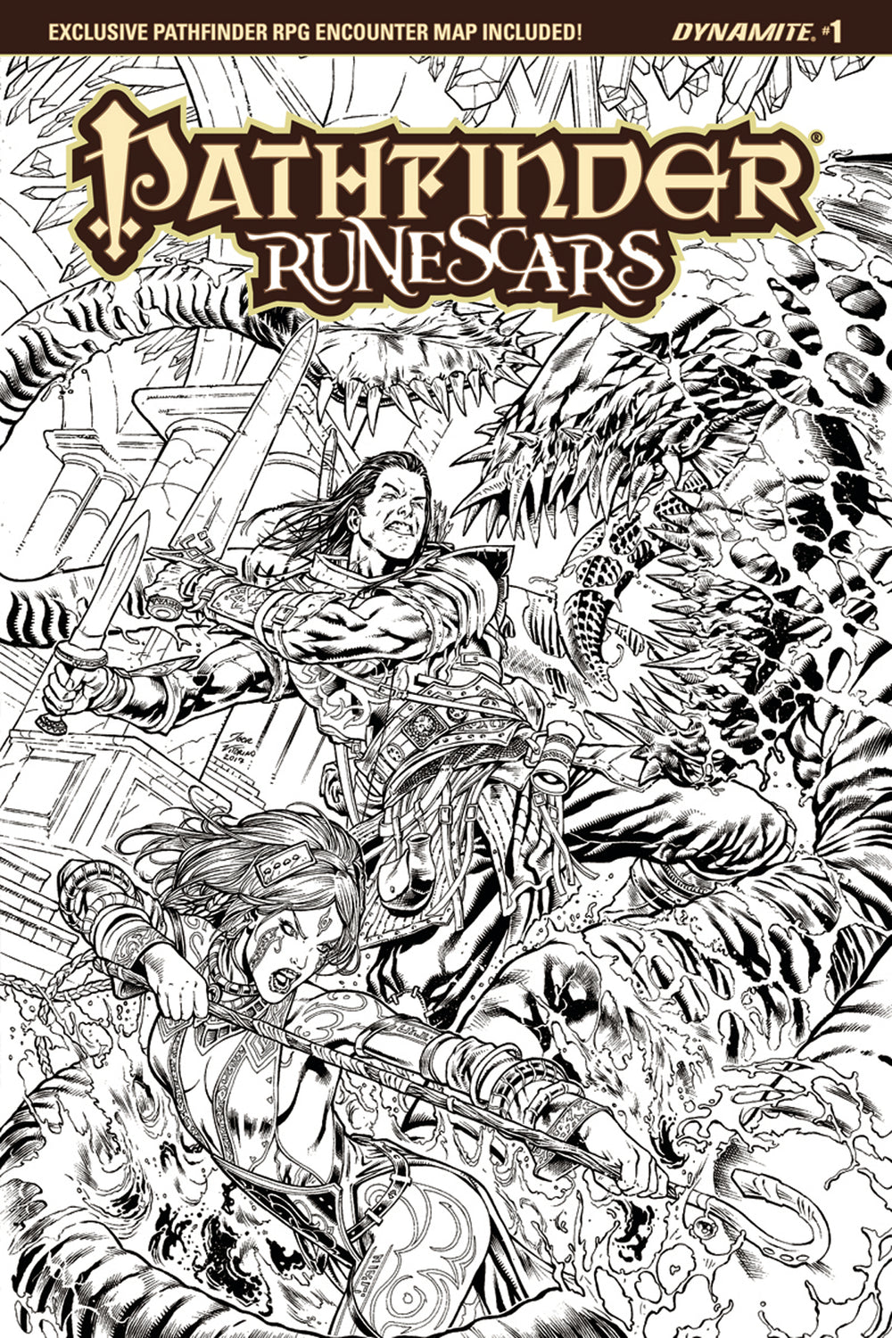 PATHFINDER RUNESCARS #1 CVR F 25 COPY LIMA B&W INCV (NET)