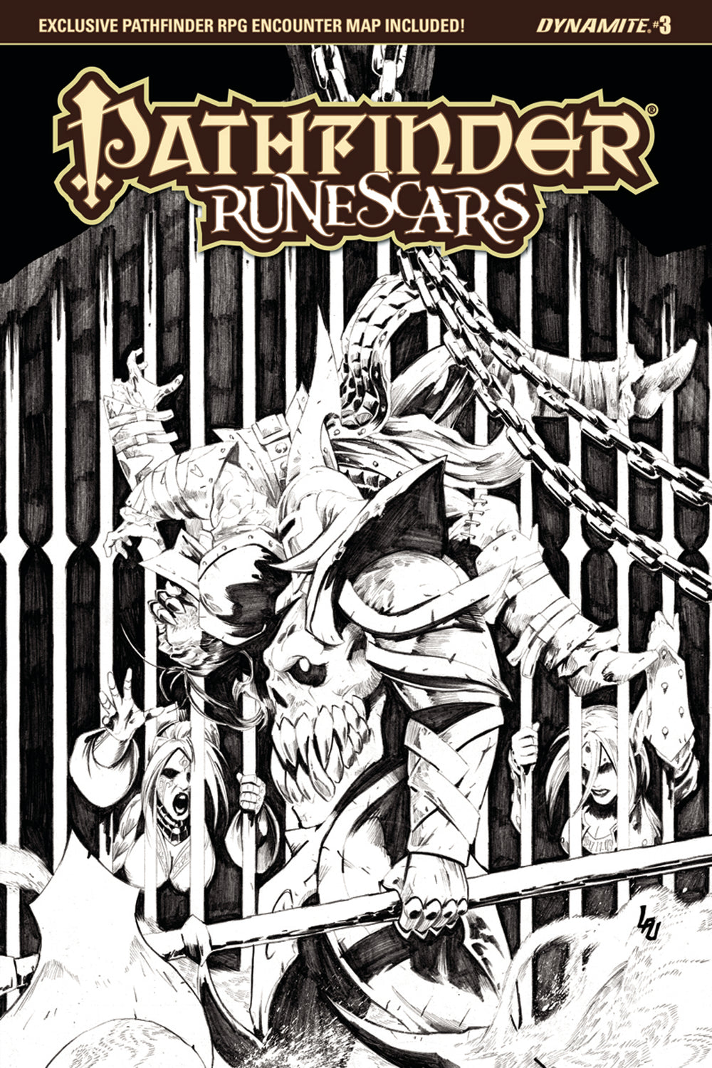 PATHFINDER RUNESCARS #3 CVR D 10 COPY LAU B&W INCV (NET)