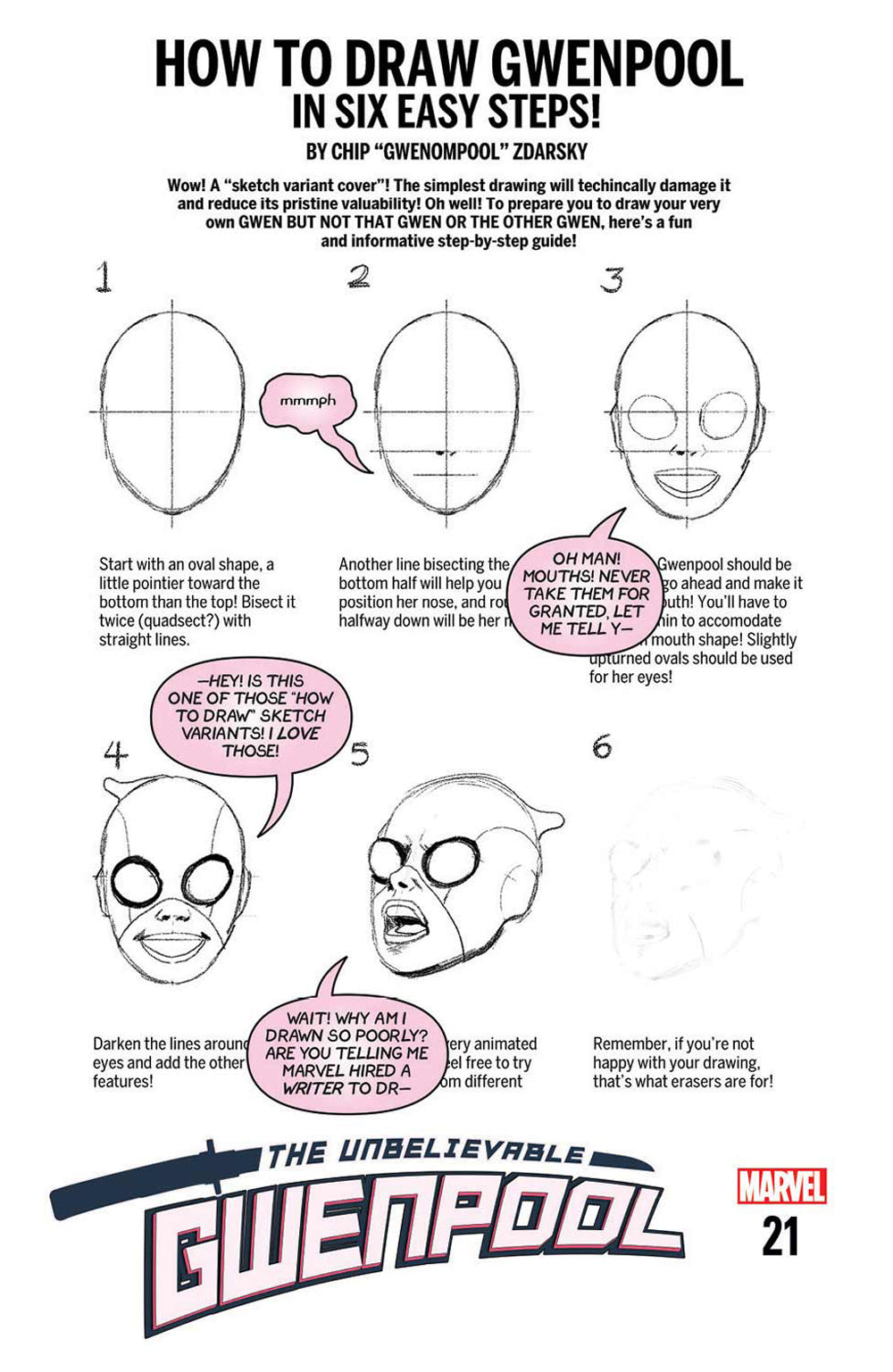 GWENPOOL #21 ZDARSKY HOW TO DRAW VAR LEG