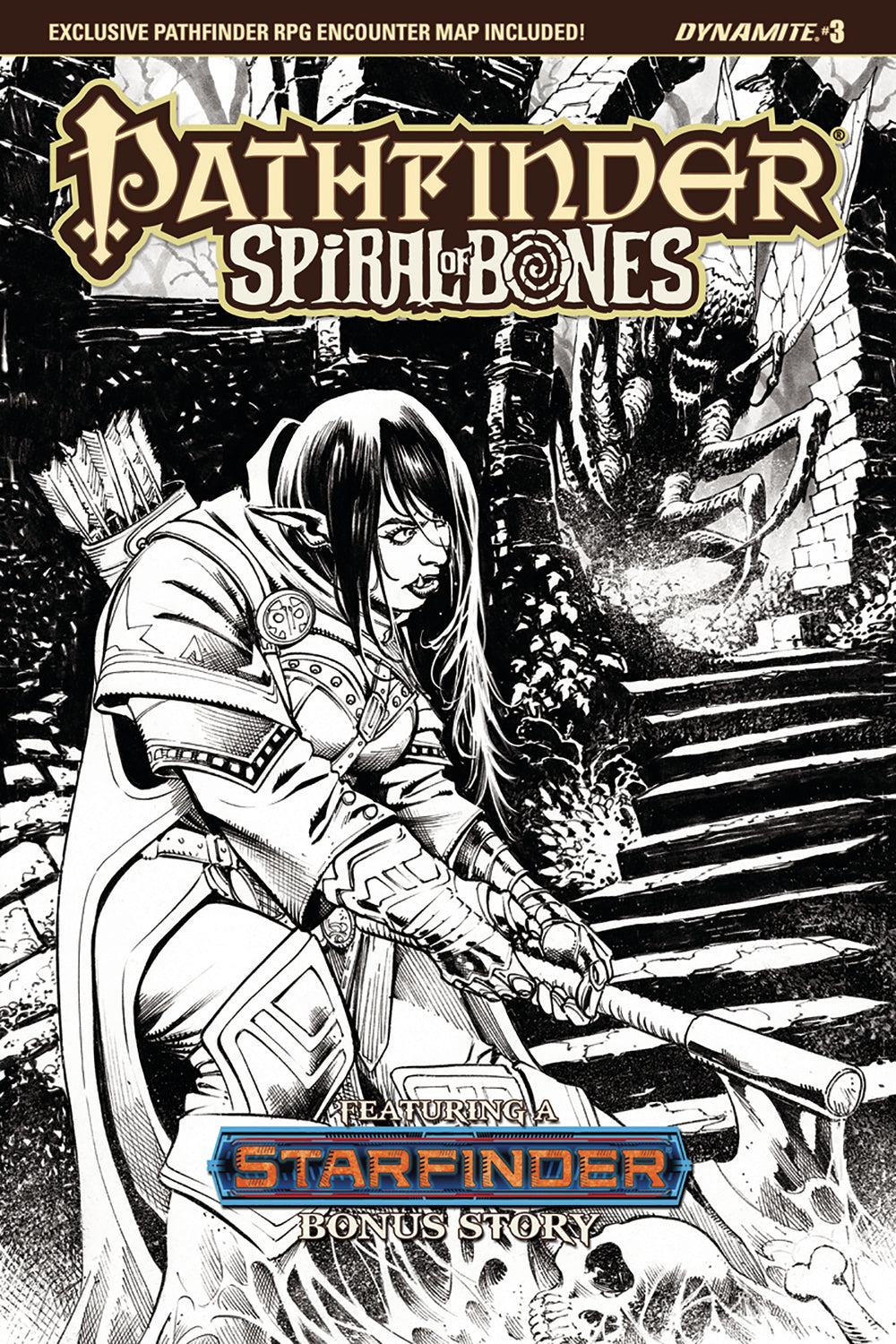 PATHFINDER SPIRAL OF BONES #3 (OF 5) CVR E SANTUCCI B&W INCV
