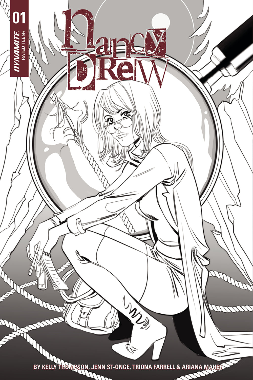 NANCY DREW #1 CVR E 10 COPY SAUVAGE B&W INCV (NET)