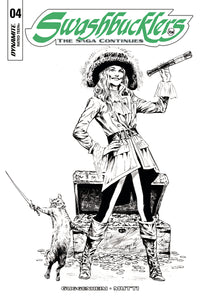 SWASHBUCKLERS SAGA CONTINUES #4 CVR C 10 COPY GUICE B&W INCV