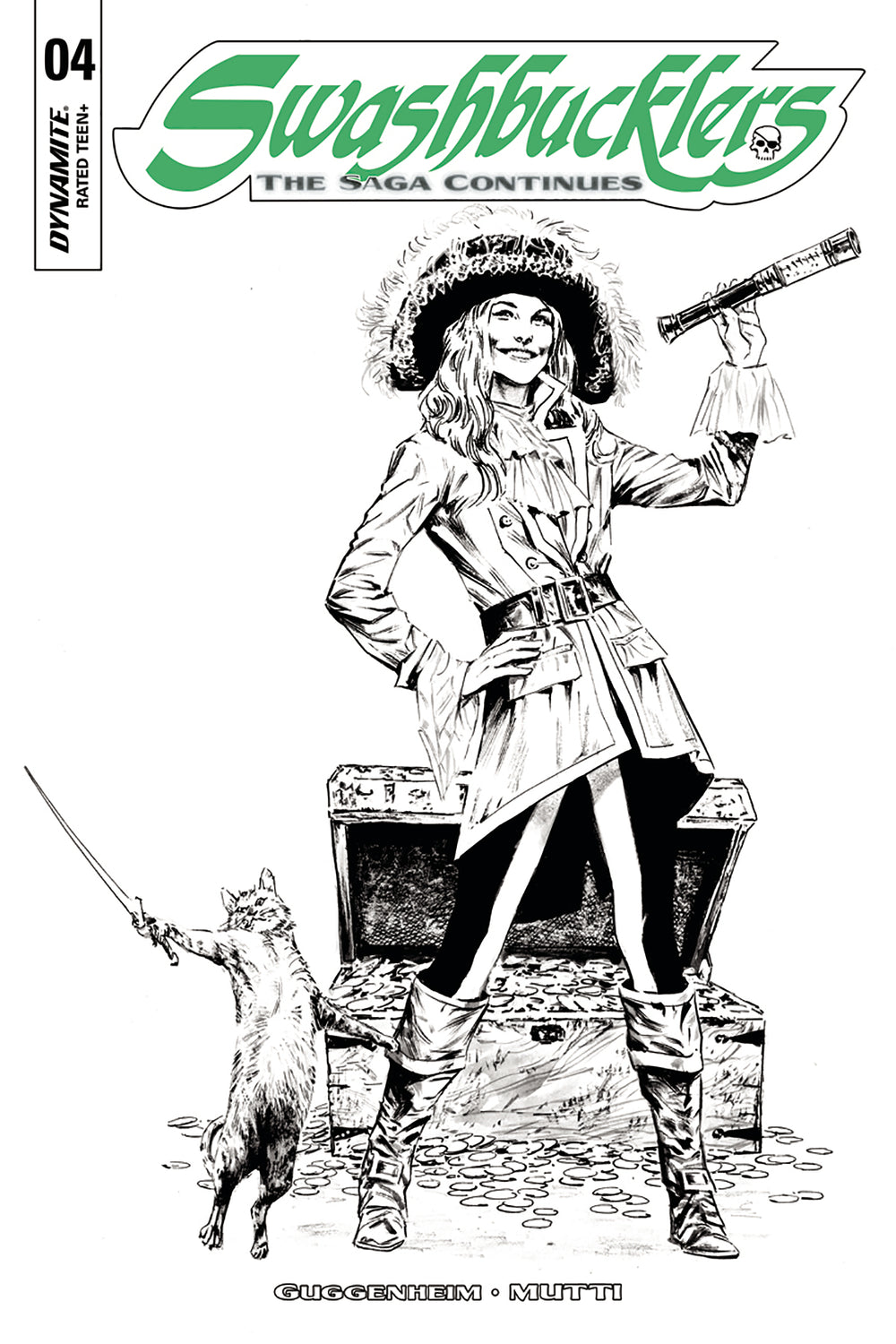 SWASHBUCKLERS SAGA CONTINUES #4 CVR C 10 COPY GUICE B&W INCV