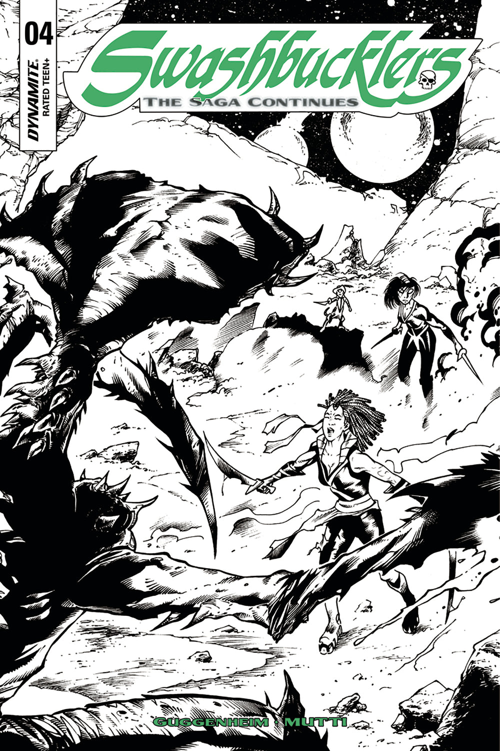 SWASHBUCKLERS SAGA CONTINUES #4 CVR D 20 COPY MUTTI B&W INCV