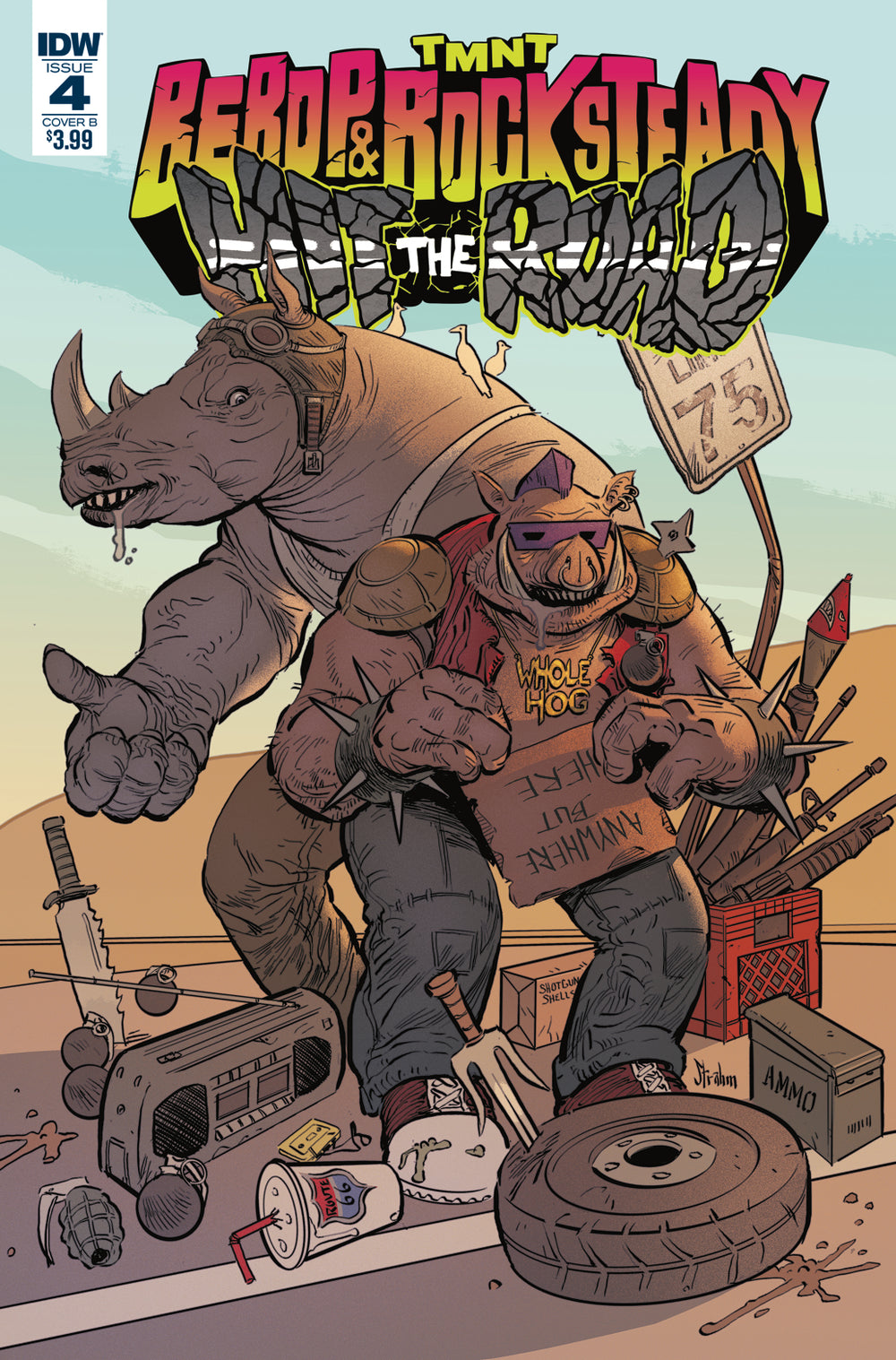 TMNT BEBOP ROCKSTEADY HIT THE ROAD #4 (OF 5) CVR B STRAHM