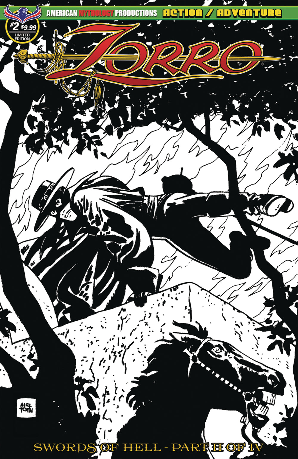 ZORRO SWORDS OF HELL #2 VISIONS OF ZORRO TOTH LTD ED CVR