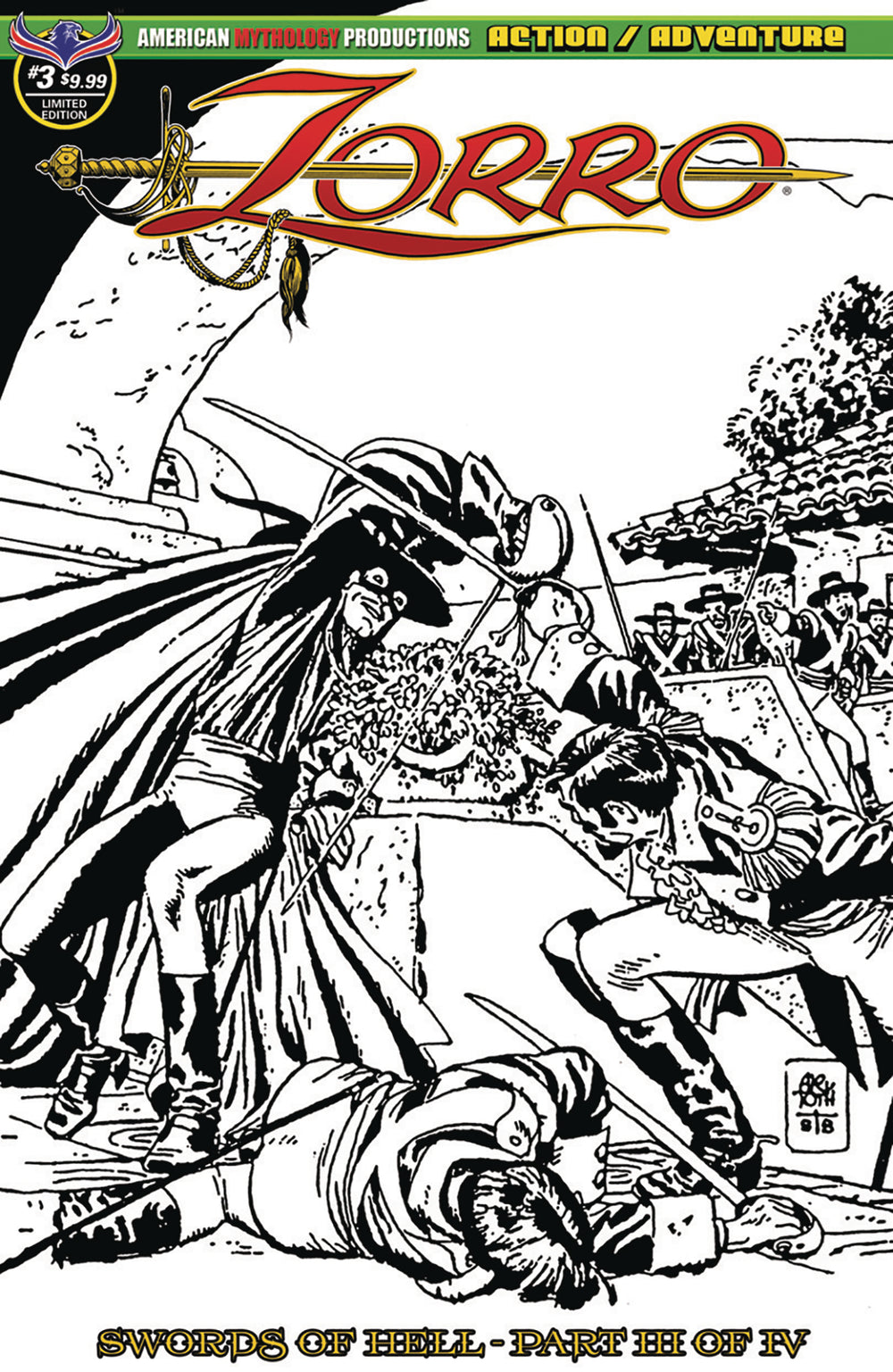 ZORRO SWORDS OF HELL #3 VISIONS OF ZORRO TOTH LTD ED CVR