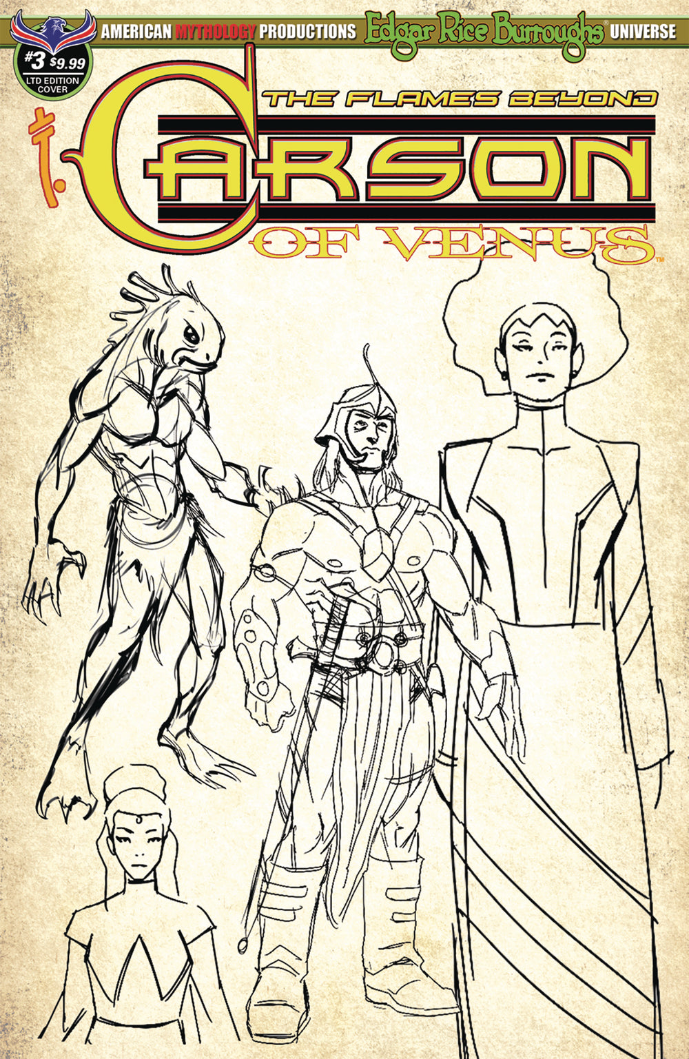 CARSON OF VENUS FLAMES BEYOND #3 LTD ED CHARACTER DESIGN CVR