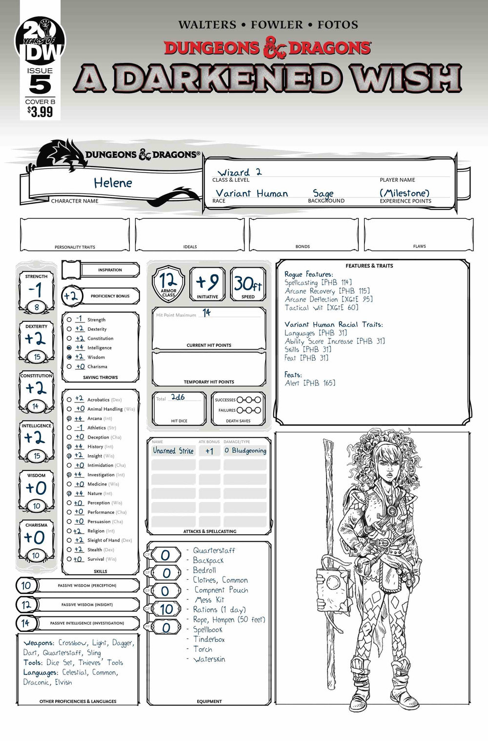 DUNGEONS & DRAGONS A DARKENED WISH #5 (OF 5) CVR B CHARACTER