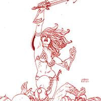 RED SONJA PRICE OF BLOOD #1 LINSNER CRIMSON RED LINE ART VIR