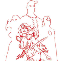 RED SONJA THE SUPERPOWERS #1 LINSNER CRIMSON RED ART VIRGIN