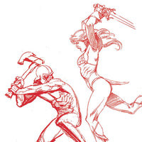 RED SONJA PRICE OF BLOOD #2 LINSNER CRIMSON RED LINE ART VIR