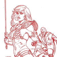 RED SONJA THE SUPERPOWERS #2 LINSNER CRIMSON RED ART VIRGIN