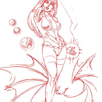 VAMPIRELLA DARK POWERS #3 LINSNER CRIMSON RED LINE ART VIRGI
