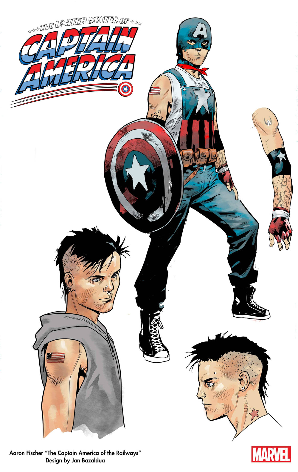 UNITED STATES CAPTAIN AMERICA #1 (OF 5) BAZALDUA DESIGN VAR